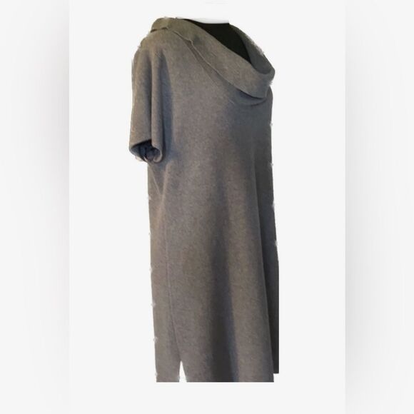 Wool Knit Sweater Dress Womens Large Long Tunic Cowl Neck Top Careerwear Holiday - Picture 4 of 12